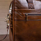 Сумка чоловіча Vintage 14626 шкіряна Коричнева, фото 9