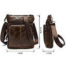 Сумка чоловіча Vintage шкіряна 14608 Коричнева, фото 3