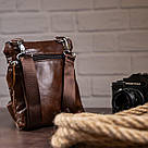Сумка чоловіча Vintage шкіряна 14608 Коричнева, фото 9