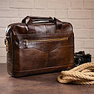 Сумка чоловіча під ноутбук Vintage 14669 Коричнева, фото 3