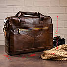 Сумка чоловіча під ноутбук Vintage 14669 Коричнева, фото 4