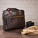 Сумка чоловіча під ноутбук Vintage 14670 Коричнева, фото 6