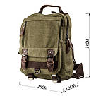 Сумка-рюкзак на одне плече Vintage 20141 Оливкова, фото 3