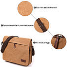 Текстильна сумка для ноутбука 13 дюймів через плече Vintage 20190 Коричнева, фото 4