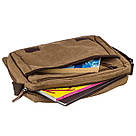 Текстильна сумка для ноутбука 13 дюймів через плече Vintage 20190 Коричнева, фото 6