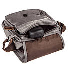Універсальна текстильна чоловіча сумка на два відділення Vintage 20198 Сіра, фото 6
