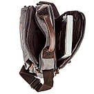 Універсальна текстильна чоловіча сумка на два відділення Vintage 20198 Сіра, фото 7