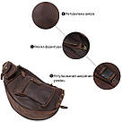 Шкіряна чоловіча вінтажна сумка через плече Vintage 20373 Коричневий, фото 5