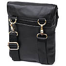 Шкіряна невелика чоловіча сумка через плече Vintage 20467 Чорний, фото 2