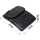 Шкіряна невелика чоловіча сумка через плече Vintage 20467 Чорний, фото 4