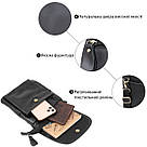 Шкіряна невелика чоловіча сумка через плече Vintage 20467 Чорний, фото 5