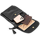 Шкіряна невелика чоловіча сумка через плече Vintage 20467 Чорний, фото 8