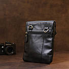Шкіряна невелика чоловіча сумка через плече Vintage 20467 Чорний, фото 10