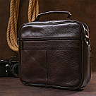 Практична шкіряна чоловіча сумка Vintage 20670 Коричневий, фото 10
