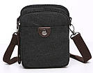 Барсетка текстильна на пояс Vintage 20082 Чорна, фото 2