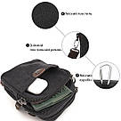 Барсетка текстильна на пояс Vintage 20082 Чорна, фото 4