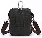 Барсетка текстильна на пояс Vintage 20082 Чорна, фото 5