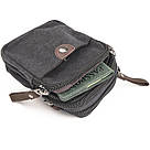 Барсетка текстильна на пояс Vintage 20082 Чорна, фото 6