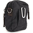 Барсетка текстильна на пояс Vintage 20082 Чорна, фото 7