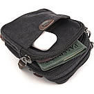 Барсетка текстильна на пояс Vintage 20082 Чорна, фото 9