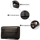 Чоловічий клатч-барсетка з ремінцем на руку Vintage 14655 Коричнева, фото 4