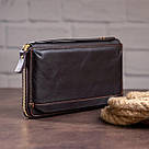 Чоловічий клатч-барсетка з ремінцем на руку Vintage 14655 Коричнева, фото 5