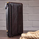 Чоловічий клатч-барсетка з ремінцем на руку Vintage 14655 Коричнева, фото 6