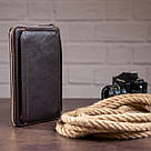 Чоловічий клатч-барсетка з ремінцем на руку Vintage 14655 Коричнева, фото 7