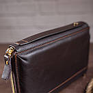 Чоловічий клатч-барсетка з ремінцем на руку Vintage 14655 Коричнева, фото 9