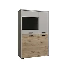 Пенал 4Д з ДСП/МДФ Стоун Шиншила сіра/Дуб вікінг Сокме