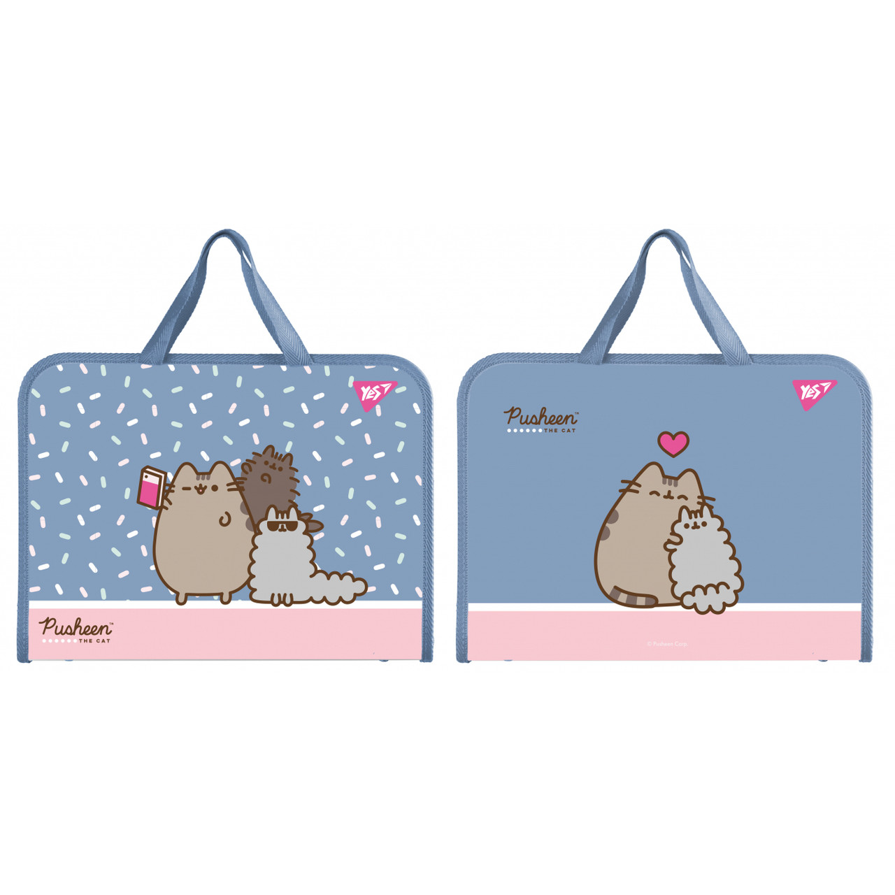 Папка-портфель Yes FC на блискавці з тканинними ручками Pusheen, фото 1