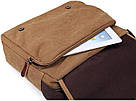 Сумка чоловіча Vintage 14445 текстильна Коричнева, фото 8