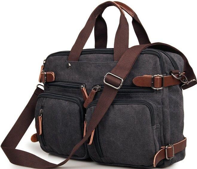 Сумка чоловіча Vintage 14480 трансформер Сіра, фото 1