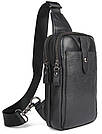 Сумка чоловіча шкіряна в зернистої шкірі через плече Vintage 14950 Чорна, фото 2