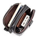 Сумка чоловіча шкіряна в зернистої шкірі через плече Vintage 14950 Чорна, фото 8