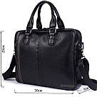 Сумка чоловіча флотар для ноутбака Vintage 14672 Чорна, фото 3