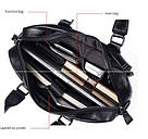 Сумка чоловіча флотар для ноутбака Vintage 14672 Чорна, фото 5