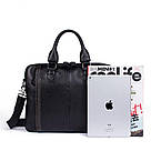 Сумка чоловіча флотар для ноутбака Vintage 14672 Чорна, фото 8