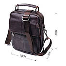 Якісний чоловічий месенджер з натуральної шкіри Vintage 21304 Коричневий, фото 3