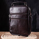Якісний чоловічий месенджер з натуральної шкіри Vintage 21304 Коричневий, фото 10