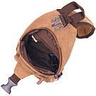 Практична чоловіча сумка через плече з USB кабелем текстильна 21222 Vintage Коричнева, фото 4