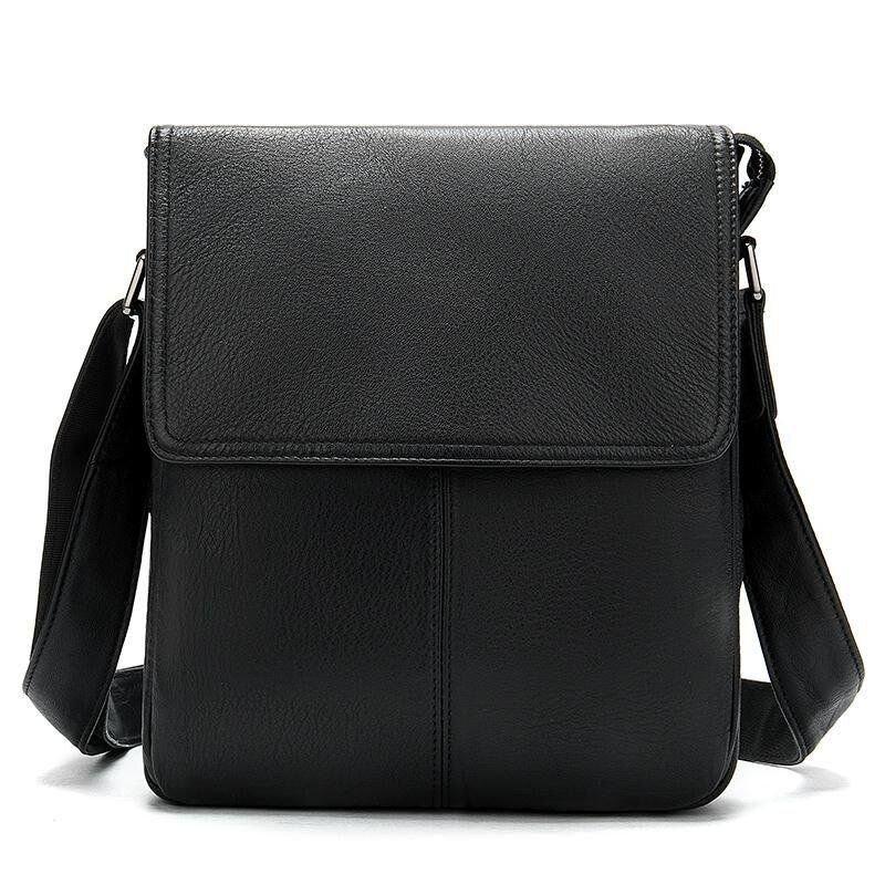 Сумка-месенджер шкіряна Vintage 20015 Чорна, фото 1