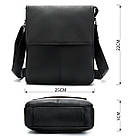 Сумка-месенджер шкіряна Vintage 20015 Чорна, фото 3