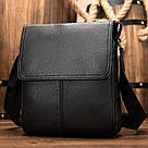 Сумка-месенджер шкіряна Vintage 20015 Чорна, фото 9
