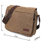 Текстильна сумка для ноутбука через плече Vintage 20187 Оливкова, фото 3