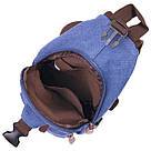 Сумка з USB кабелем через плече із щільного текстилю 21224 Vintage Синя, фото 4