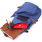 Сумка з USB кабелем через плече із щільного текстилю 21224 Vintage Синя, фото 6
