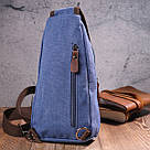 Сумка з USB кабелем через плече із щільного текстилю 21224 Vintage Синя, фото 8
