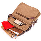 Невелика чоловіча сумка із щільного текстилю 21226 Vintage Коричнева, фото 8