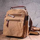 Невелика чоловіча сумка із щільного текстилю 21226 Vintage Коричнева, фото 9